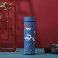 1pc Retro intelligence 304 Stainless Steel Insulated Cup, Chinese Style Trend, Creative Water Cup, Kitchen Supplies