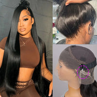Invisi Strap 360 Glueless Full Lace Front Wigs Human Hair HD Straight 13x4 Lace Frontal Wig Pre Plucked Drawstring Wig for Women