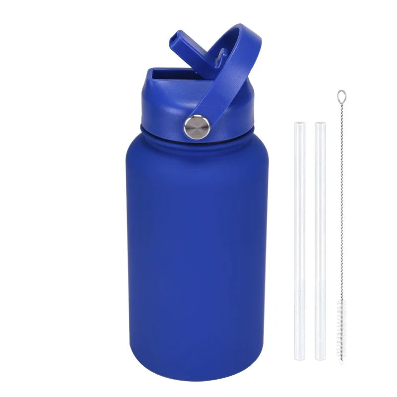 PuraCool Custom Water Bottle 650ml/22oz Insulated Thermos Personalized Tumbler Flask with Straw