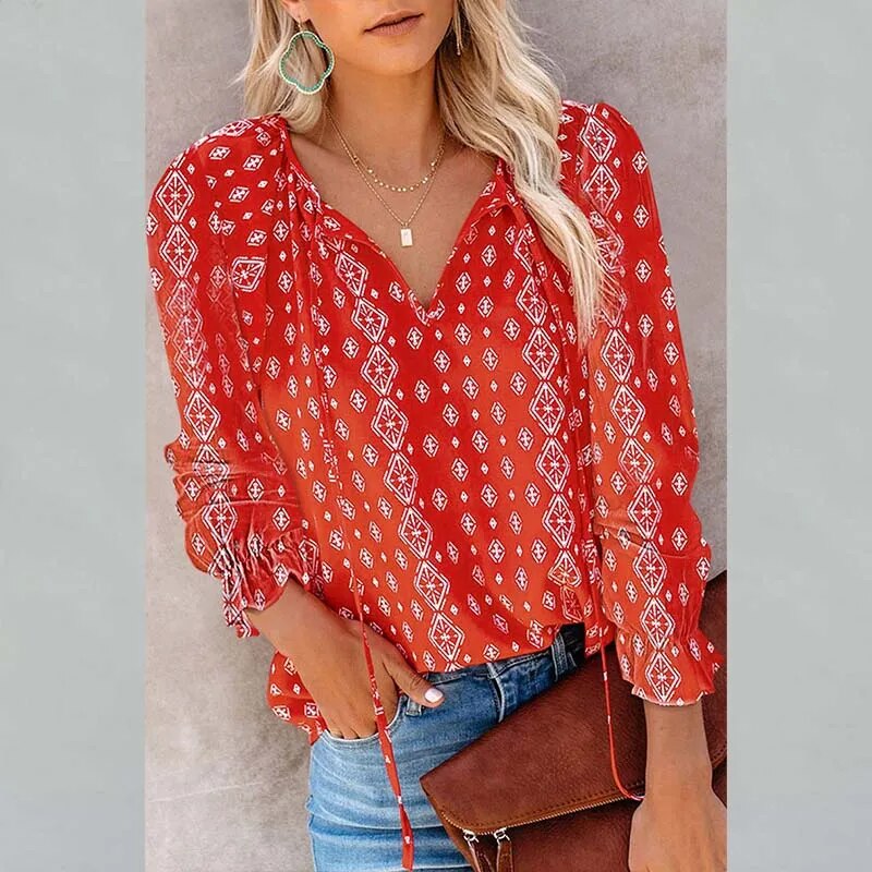 Floral Blouse Designer Shirts For Women Elegant And Vintage Women's Blouses Clothing With Free Shipping Beautiful Lady Blouses