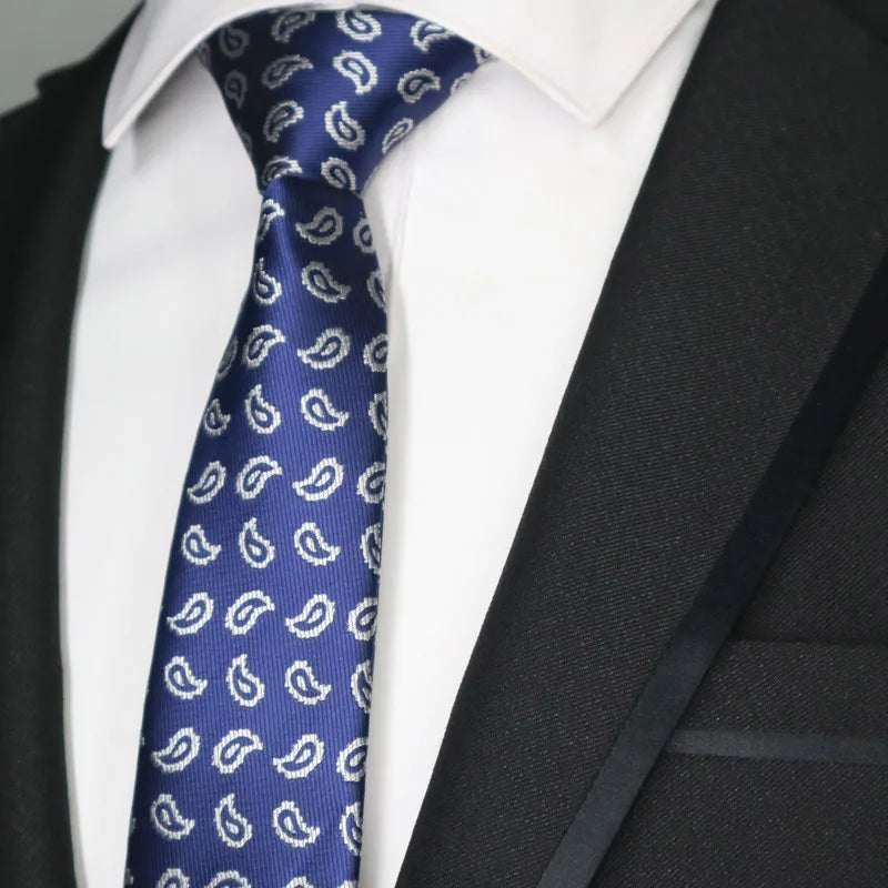 New Slim Narrow Skinny 6CM Mens Necktie Neck Ties For Man Plaids Polka Dot Stripes Jacquard Cravat Business Party Corbatas