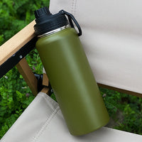 1pc Stainless Steel Insulated  1000ml/32oz Leakproof Water Bottle Double Wall Vacuum Thermal Drinkware Cup Perfect For Outdoor