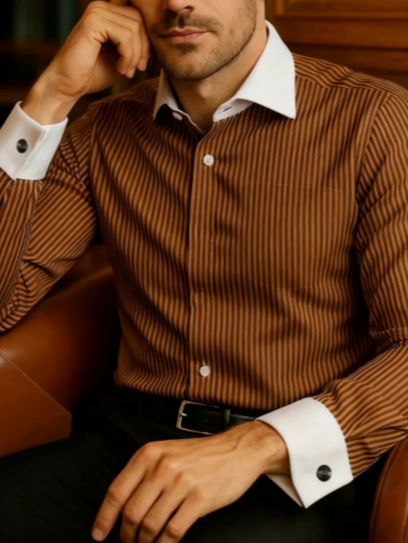Men's Shirt Button Shirt Casual Shirt Black Red Blue Long Sleeve Striped Lapel Daily Vacation Wear Fashion Casual Tops Shirt