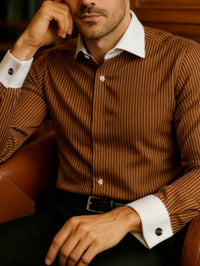 Men's Shirt Button Shirt Casual Shirt Black Red Blue Long Sleeve Striped Lapel Daily Vacation Wear Fashion Casual Tops Shirt