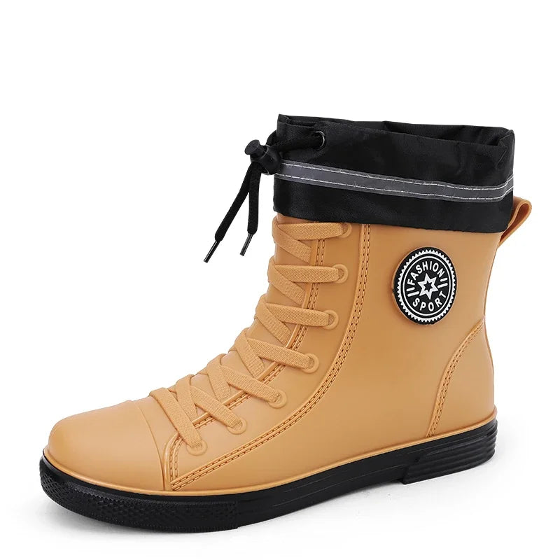 Botas 2024 Outdoor Man Boots Fashion Mens Rain Boots Four Seasons New Non-slip Comfortable Wear-resistant Men's Waterproof Shoes