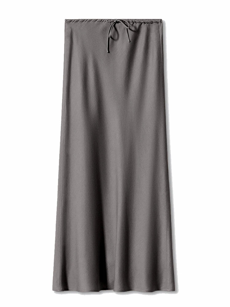 Long Satin Skirts Women Dark Green Luxury Spring Summer Maxi Straight Black Skirt Long Shining Satin Skirt Maxi Brown Ladies