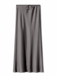 Long Satin Skirts Women Dark Green Luxury Spring Summer Maxi Straight Black Skirt Long Shining Satin Skirt Maxi Brown Ladies