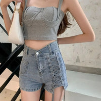 Skinny Denim Shorts For Women Jorts High Waist Tight Booty Short Jean Pants Woman Wholesale Outdoor Luxury Aesthetic Comfy Flowy