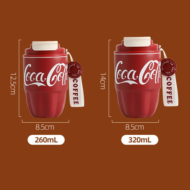 304 Stainless Steel Insulated Cup Women Men Water Bottles Coffee Cup Gift Portable Dual Drink Office Cup Coca-cola fashion 2024
