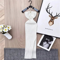 YuooMuoo Ins Hot Hollow Out Sexy Wrap Hips Split Knitted Long Dress 2026 New Y2K Halter Bodcyon Summer Dress Lady Party Vestidos