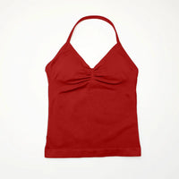 NCLAGEN Longline Strappy Top Sports Women's Yoga Vest With Built In Bra Fitness Top Gym Beautiful Back Running Workout Halter