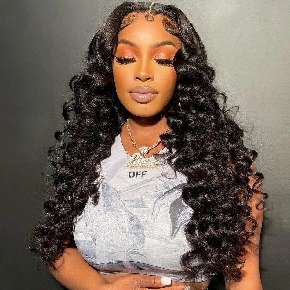 HD 13x6 Loose Nature Wave Lace Front Human Hair Wigs 250% Transparent 30 40 Inch 13x4 360 Full Deep Water Wave Lace Frontal Wig