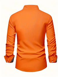 2025 Men's Button Casual Shirt Spring/Summer Printed Long Sleeve Daily Fashionable and Comfortable Top