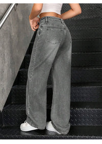 Elastic denim jeans 2025 new fashion low waist loose and trendy women's jeans