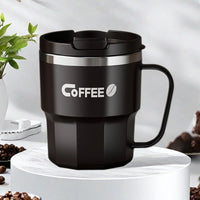 WORTHBUY Insulated Cup 304 Stainless Steel Double Layer Coffee Cup With Handle Portable Leak-proof Thermal Water Cup For Student
