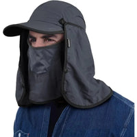 UPF 50+ Sun Hat Foldable with Face Mask Neck Cover, Lightweight Breathable Windproof Fishing Hat for Men Women OutdoorTravel