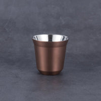 304 Stainless Steel Double-layer Coffee Cup Insulated Tea Cup Beer Cup Painted Espresso Cup Outdoor Portable Capsule Coffee Cup
