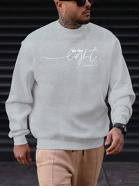 Men's Sweatshirt 2025 New Arrival Minimalist Cozy Relaxed Fit Elegant Calligraphy “Be the Light” Matthew 5:14 Quote Top