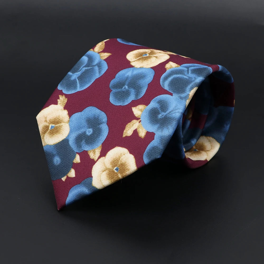 Vintage Men's Tie Geometry Paisley Khaki Blue Necktie Soft Chic Bohemian Print 9cm Ties For Men Wedding Business Daily Accessory
