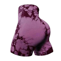 Tie Dye Yoga Shorts Marble Gym Shorts Women Push Up Sports Shorts Women Fitness Tights Breathable High Waist Booty Shorts