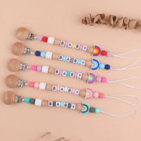 Rainbow Beech Clip Pacifier Chain Baby Silicone Pacifier Chain Baby Teether Pacifier Anti Drop Chain Baby Product
