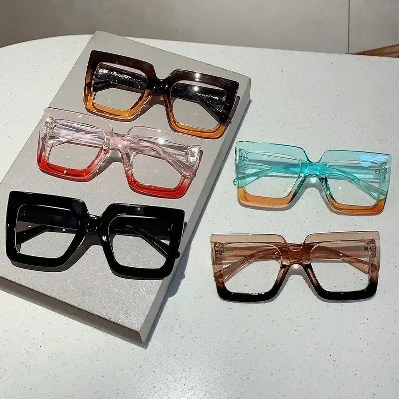 Women's Geometric Retro Transparent Glasses Suitable for Outdoor Leisure Women's Daily Life Reading Decoration Gifts Presbyopia