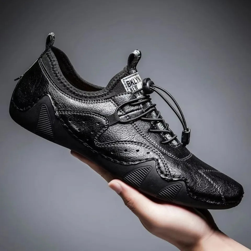 Men's Shoes Fashionable Breathable Comfortable Casual Soled Lace Up Shoes Retro Trendy Versatile Commuting Leather Short Boots