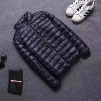 Winter Down Jacket Men White Duck Coat Windproof Warm Travel Camping Overcoat New in Thicken Solid Color Hooded Male Clothing