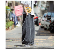 Men's Jeans Hip Hop Streetwear Skateboard Neutral Denim Trousers Men Jeans Wide Leg Denim Cargo Jean Pants Loose Straight Baggy