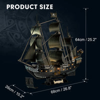 CubicFun 3D Puzzles Ship from PL/US/RU LED Flying Dutchman Pirate Ship Model Queen Anne Revenge Sailboat Titanic Ship Jigsaw