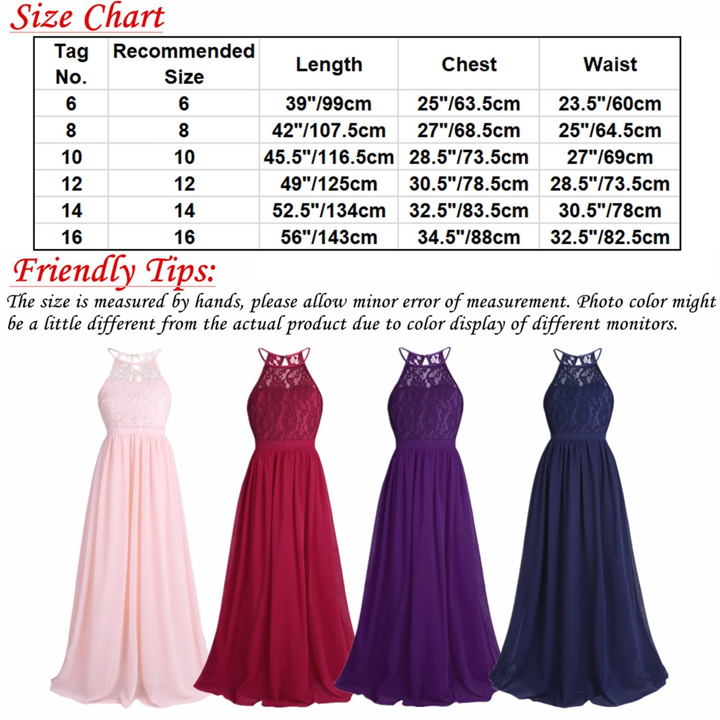 Oyolan Chiffon Teenagers Kids Girls Wedding Long Girl Dress Elegant Princess Party Pageant Formal Dress Teen Children's Clothes