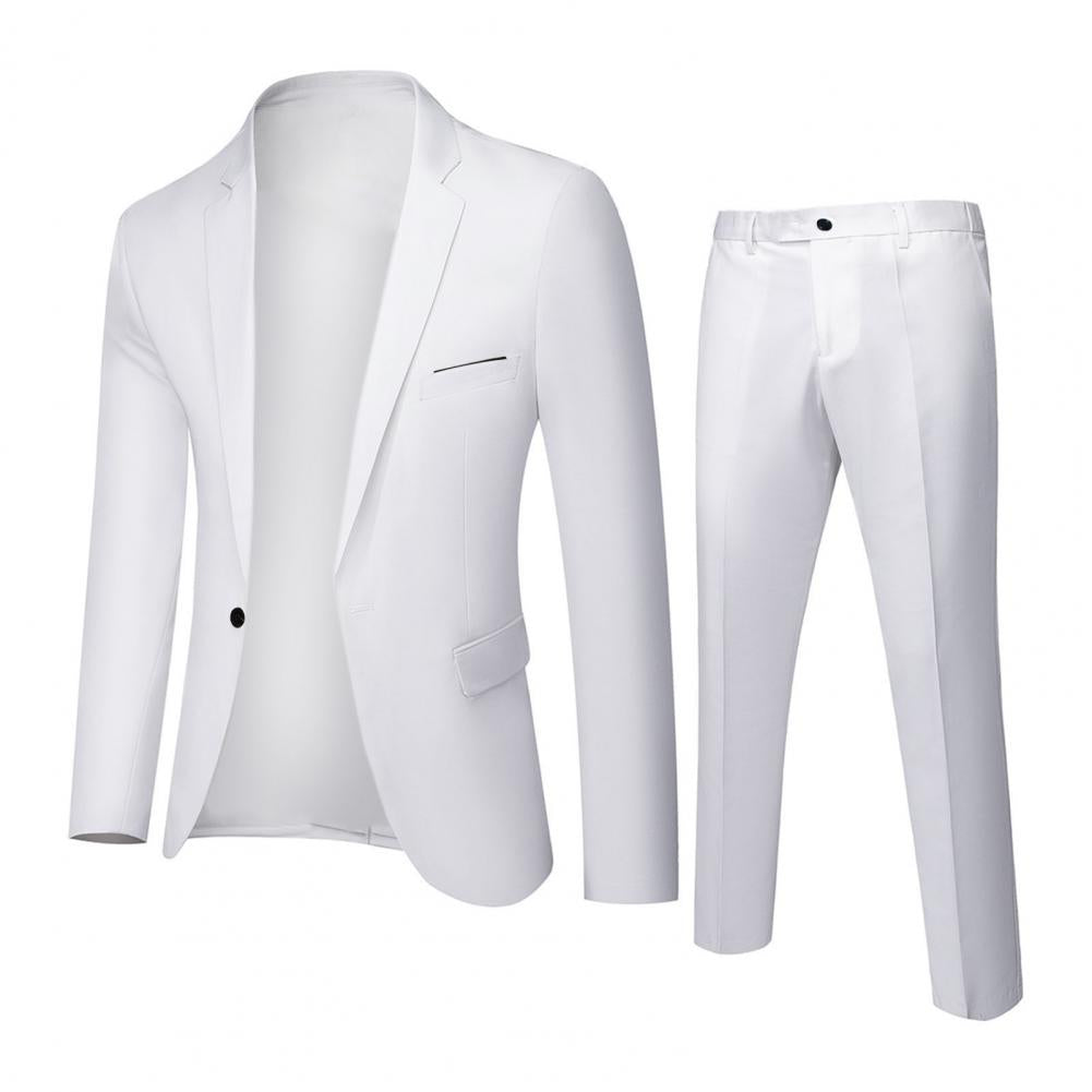 Sexy 2Pcs/Set Groom Suit Pure Color Wedding Blazer Pant Set Slim Men Mega Mart Center Sexy 2Pcs/Set Groom Suit Pure Color Wedding Blazer Pant Set Slim Men Mega Mart Center