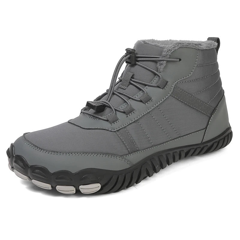 Winter Men Warm Plush Snow Boots Comfortable Barefoot Ankle Boots Outdoor Non Slip Couple Travel Climbing Hiking Shoes