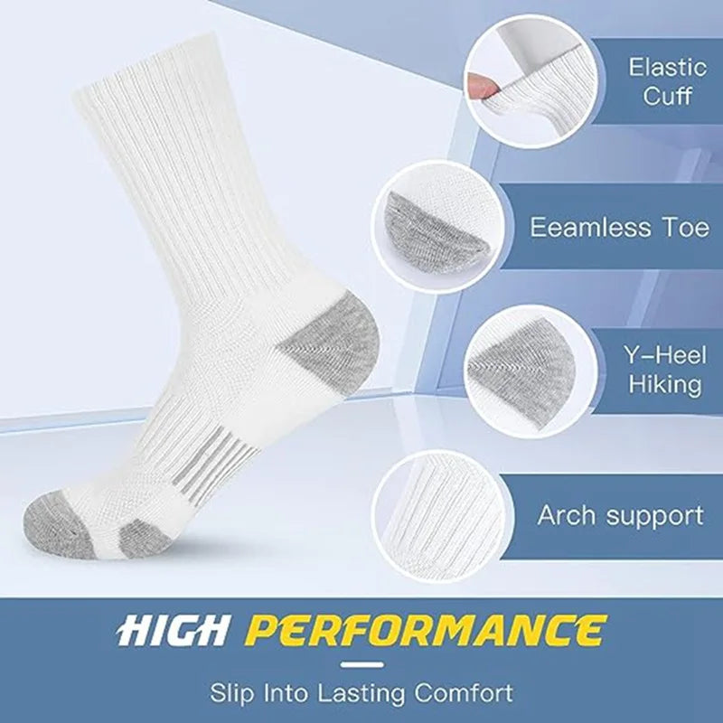 6 Pairs of New Style High-Quality Comfortable Soft Men's Outdoor Gym Socks Large Size Ground-Gripping Football Socks