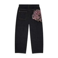 Y2K Baggy Jeans Oversized Cherry Blossom Embroidery Harajuku Vintage Wide Leg Pants Gothic Men Women Hip Hop Straight Leg Pants