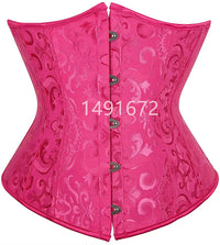 Pink Corset Underbust Top Wome Plus Size Waist Cincher Sexy Gothic Corpete Corselet Fashion Black White Red Blue Rose
