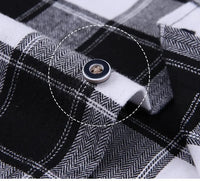 S-11XL Plaid Flannel Shirts For Men's Long Sleeve Cotton Fashion Design Young Casual Standard-Fit Thick Man Shirt Blouse Clothes