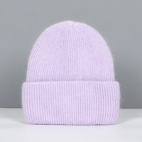 Winter Hats For Women Rabbit Fur Beanie Hat Woman Knitted Skullies Beanies Solid Wool Soft Autumn Winter Cashmere Caps Bonnet