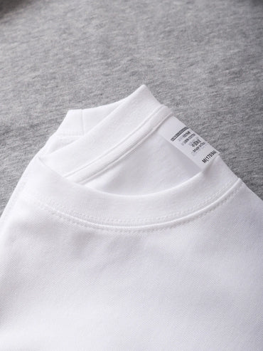 9.9oz 280gsm High Qualtity Oversized Heavy T-shirt for Men Short Sleeve Tee Cotton Solid Color Trend Leisure Green White Black
