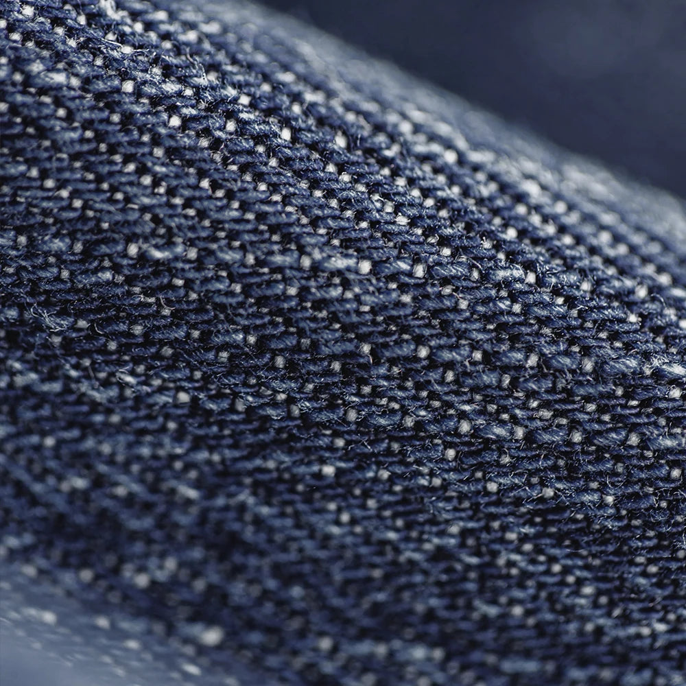 Maden Retro Blue Logging Mens Jeans with Washed Denim Loose Fit Cotton And Non-Elastic Waist Daily Wear Casual Pants