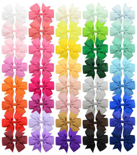 20/40Pcs Sweet Random Candy Color Bow Hair Clip Set for Baby Girls Cute Ribbon Hairpin Kids Headwear Kids Hair Accessories Gifts