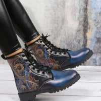 European and American Short Boots 2024 New Large Trendy Printed Thick Bottom Anti Slip Comfortable Daily Women's Boots Sneakers