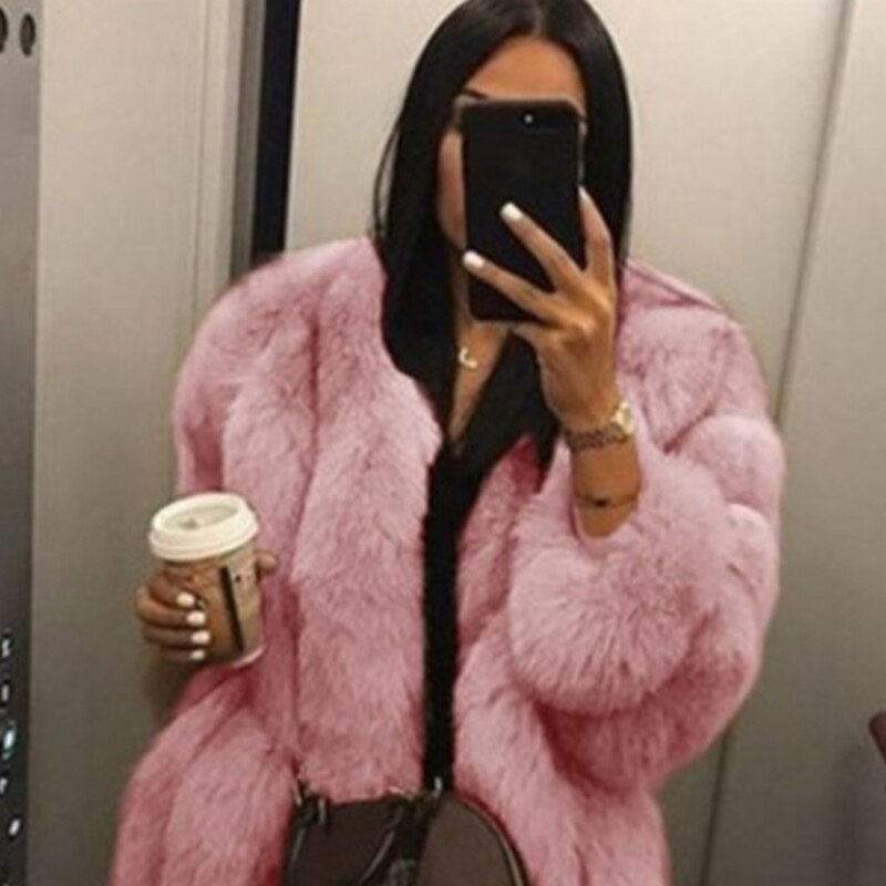 Women Coat Mink Coats Winter Top Fashion Fur Coat Elegant Thick Warm Outerwear Fake Fur Jacket Chaquetas Mujer 2021 L3