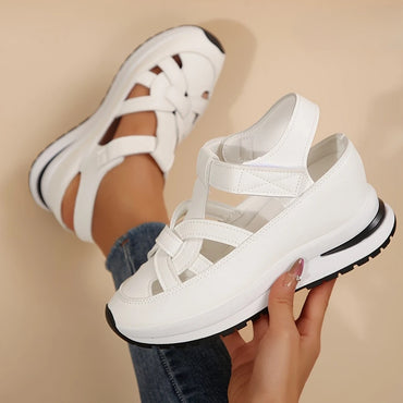Women's Fashion Sandals, Comfortable, Solid Color, Open-toe, Artificial PU Upper/Lining/Insole, Multifunctional Beach Loafers