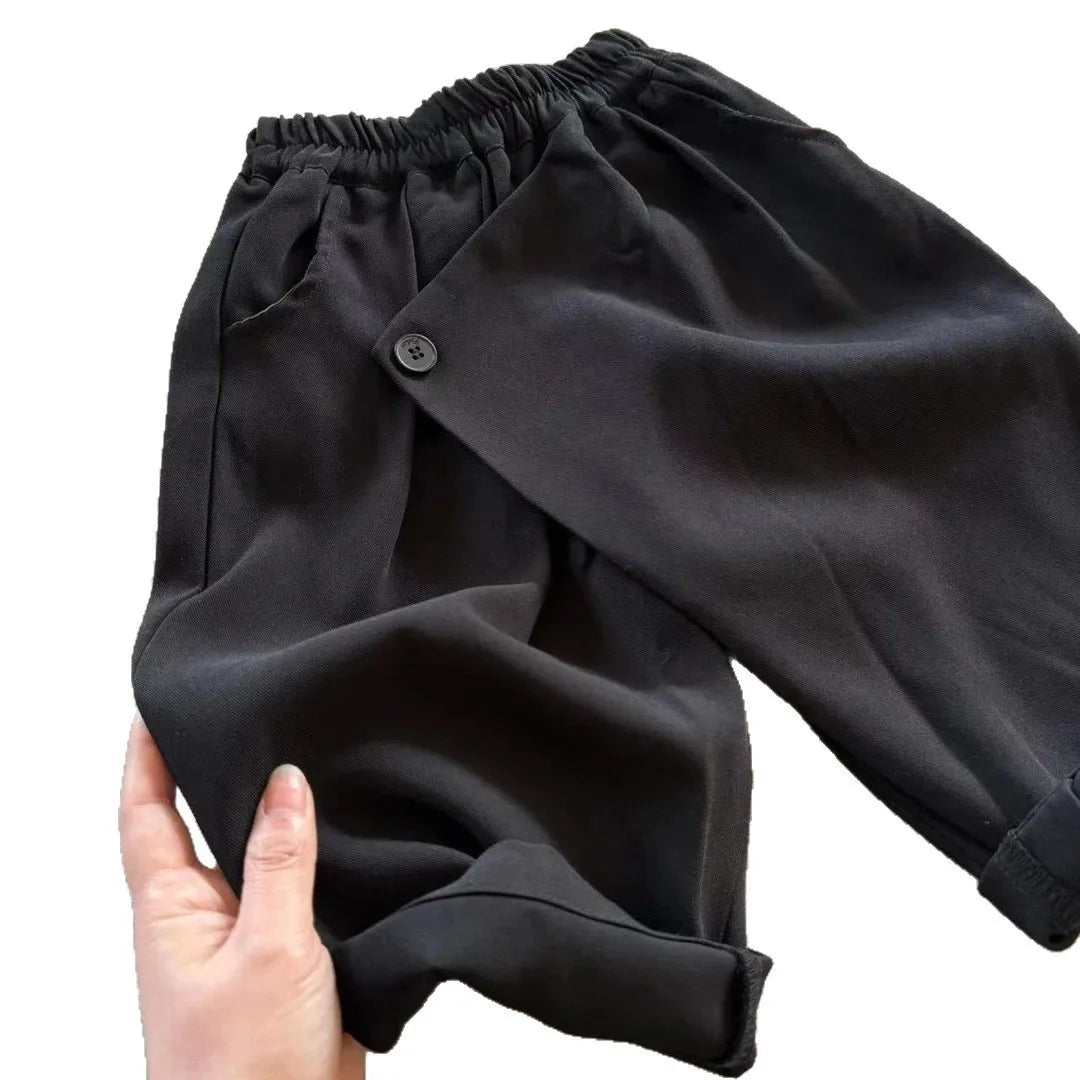 6635 Children's Pants Autumn 2025 Korean New Solid Color Boy's Pants Labeling Baby Girl's Casual Pants Trousers