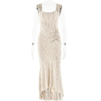 Giyu Sexy Lace Club Party Dresses Women 2024 Summer Elegant Sleeveless Backless Ruched Birthday Prom Mermaid Maxi Long Dress