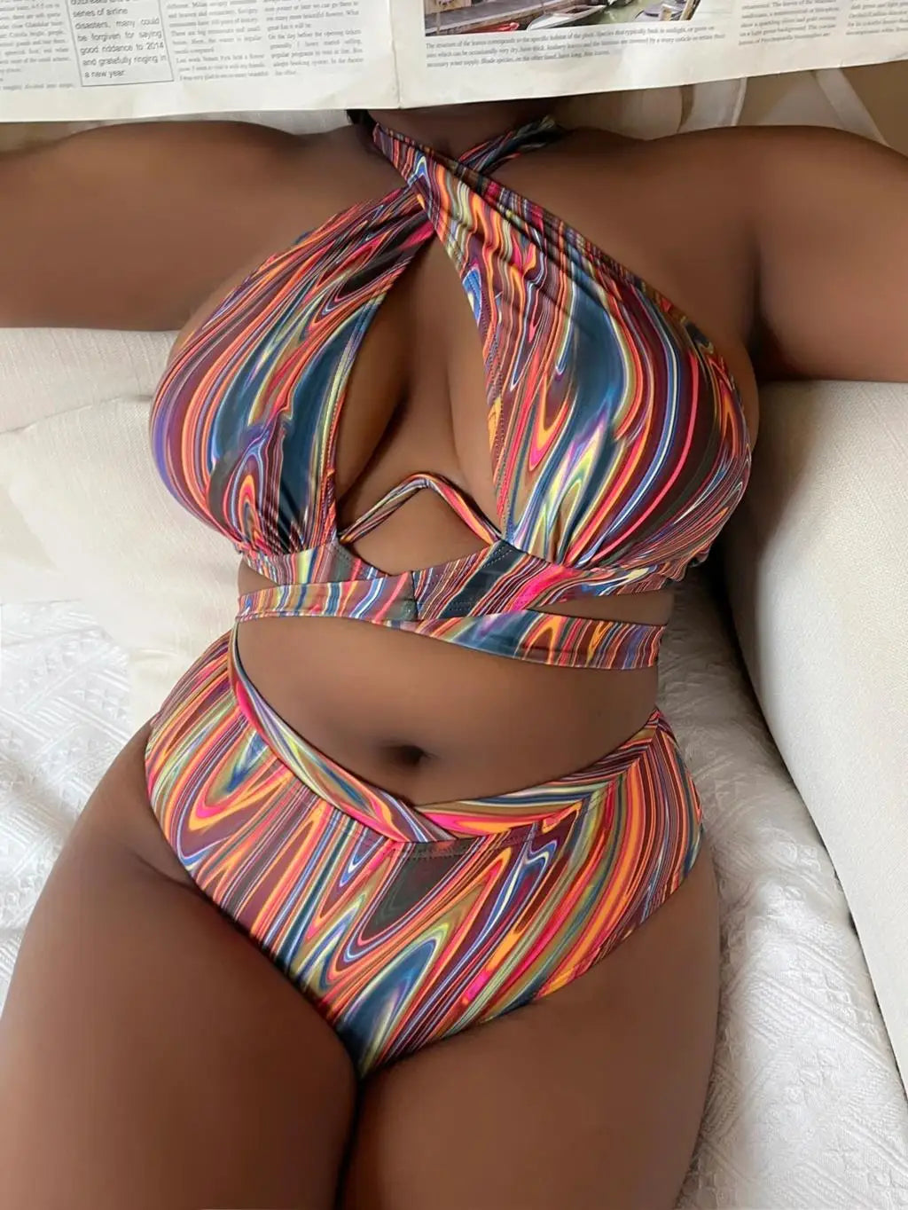 2023 Push Up Bikini Printed Swimsuit Women Plus Size Swimwear Female High Waist Bathers Bathing Swimming Swim Suit Beachwear