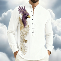 Men's shirt button up shirt Hawaiian clothing 3D printing 7-color animal fashion casual long sleeved comfortable fabric