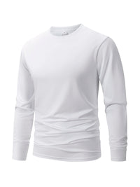 Men's Button Long Sleeve Henley Neck T-Shirt Casual Breathable Round Neck  T-Shirt Solid Color Slim Fit Tee Basics Cozy Tops