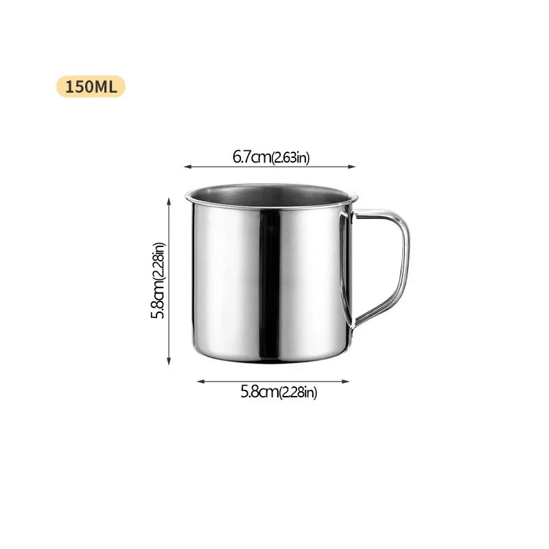Stainless Steel Cup Portable Coffee Cup Camping Travel Mug Metal Coffee Mug Water Drinking Cup Milk Tea Cup Tumbler Water Mug